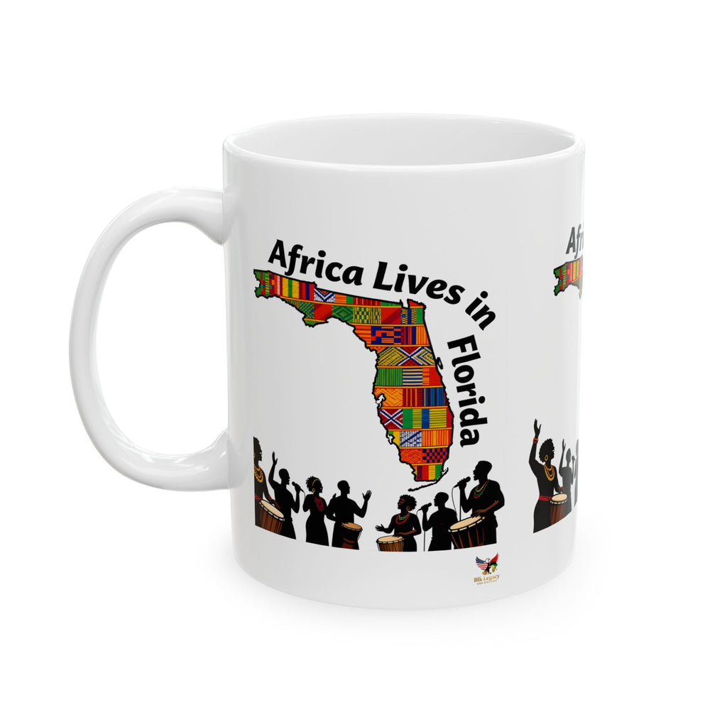 Cultural Celebration Ceramic Mug – "Africa Lives in Florida" Design