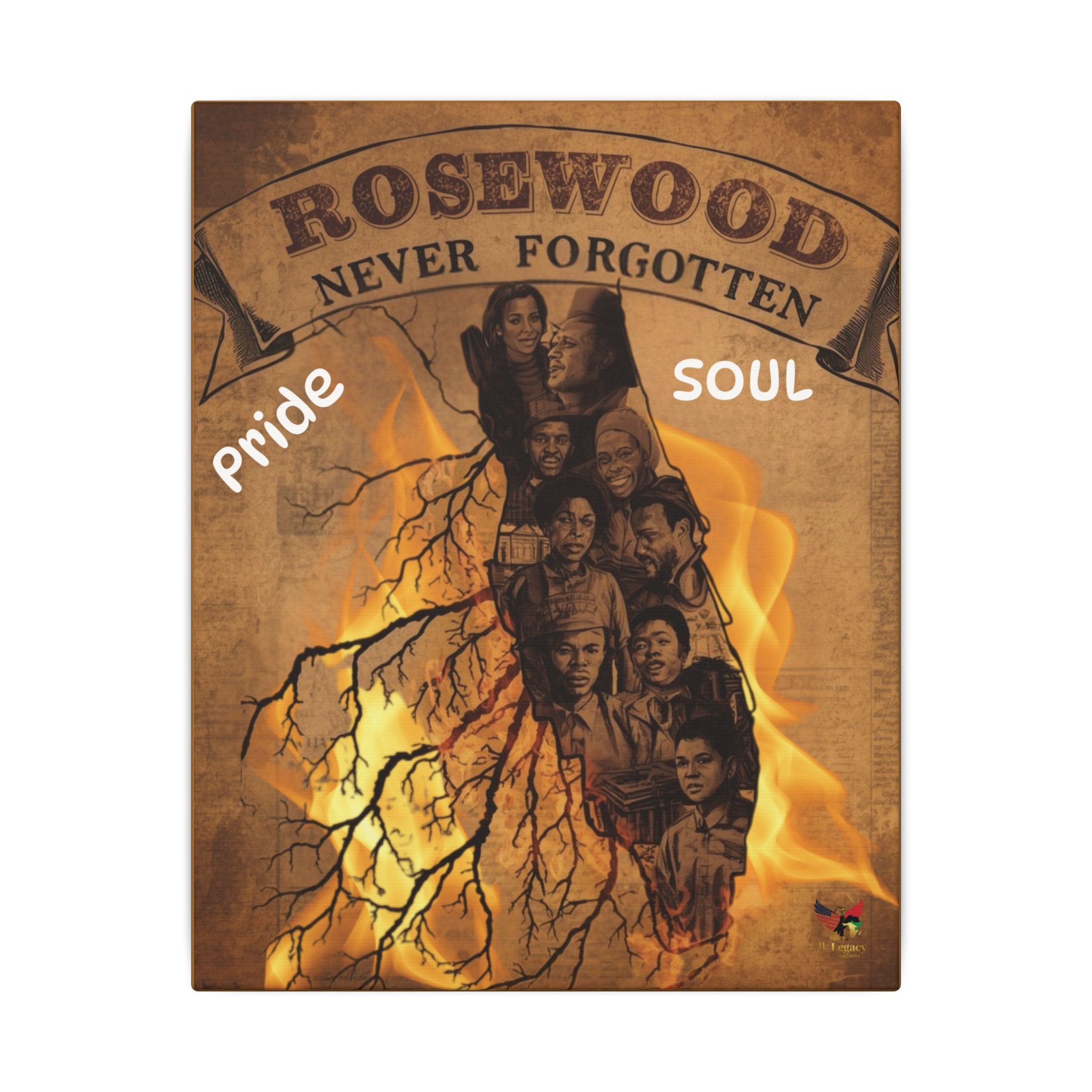 Rosewood Never Forgotten Matte Canvas Wall Art — Memorial Pride & Soul Tribute