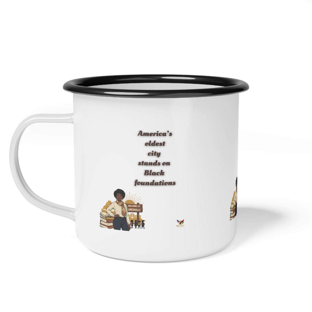 Community Heritage Enamel Camp Cup – Celebrating Black Foundations