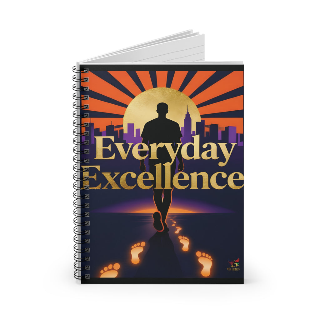 Everyday Excellence Spiral Notebook — Motivational Journal with Sunrise Runner Design