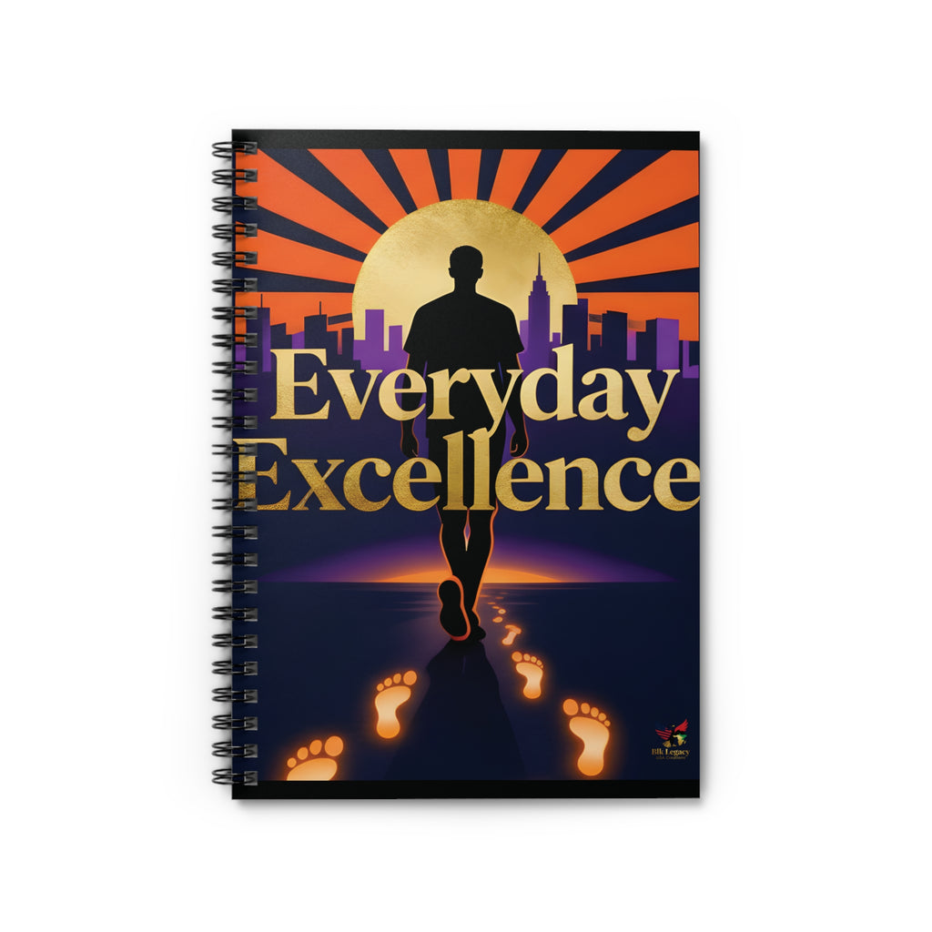 Everyday Excellence Spiral Notebook — Motivational Journal with Sunrise Runner Design