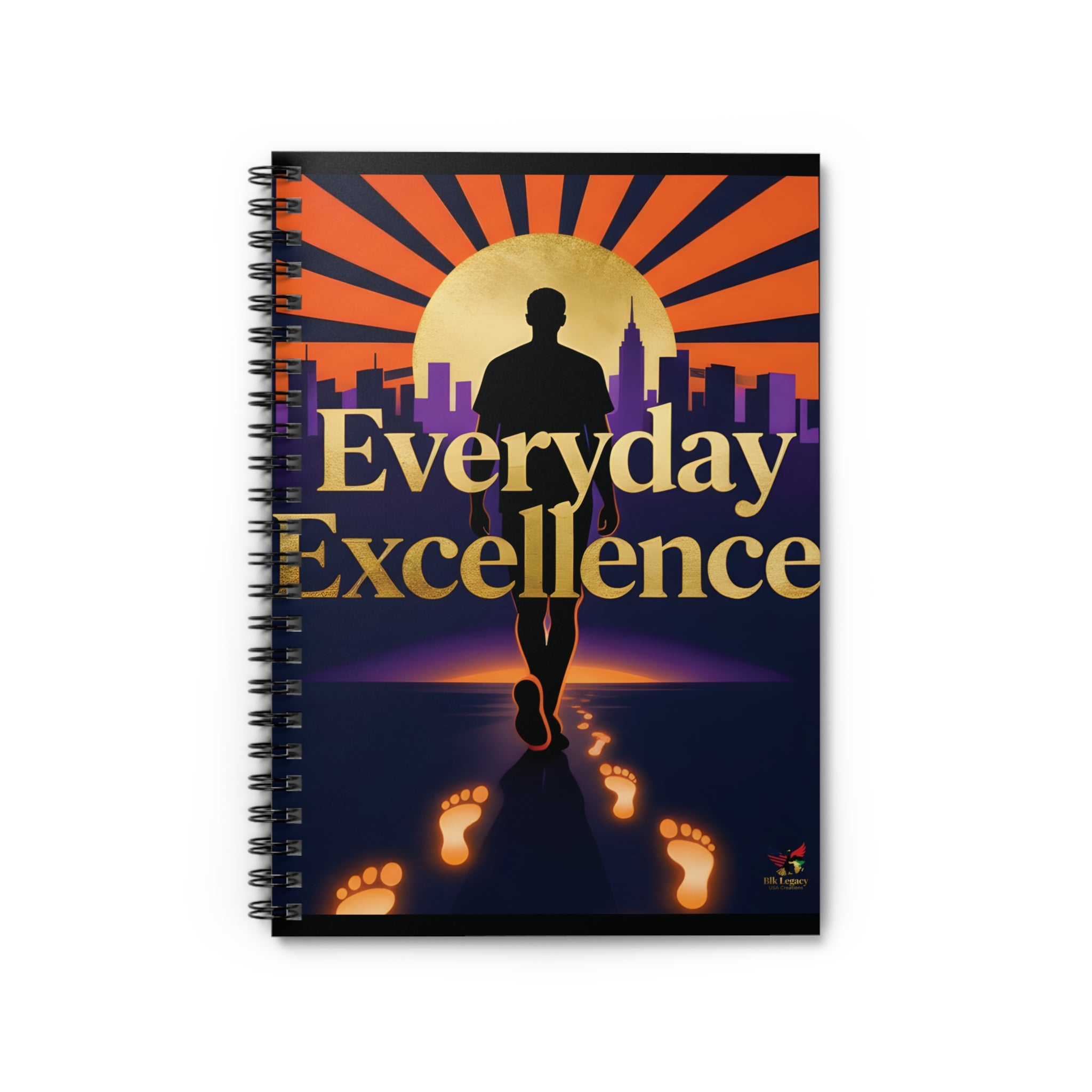 Everyday Excellence Spiral Notebook — Motivational Journal with Sunrise Runner Design
