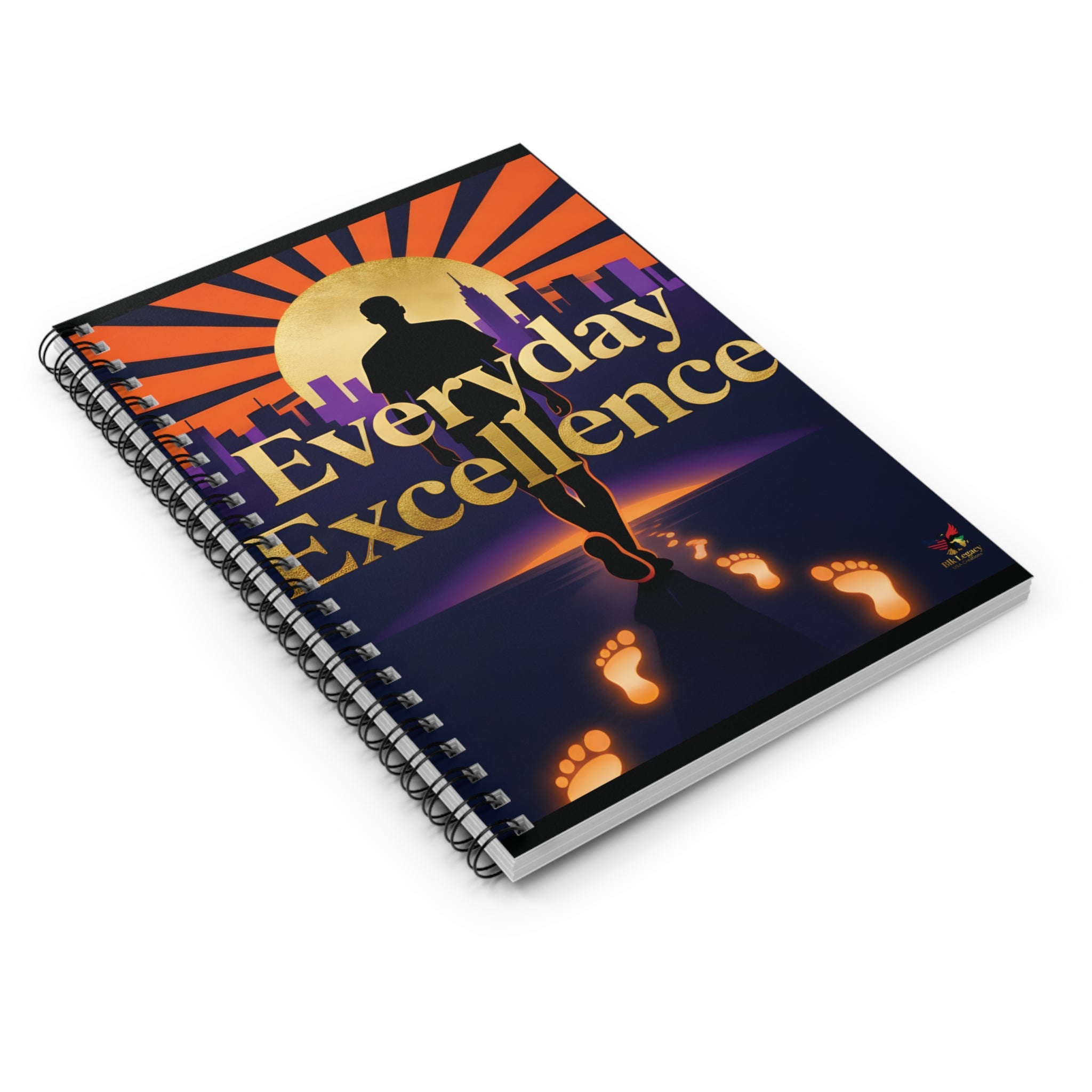 Everyday Excellence Spiral Notebook — Motivational Journal with Sunrise Runner Design