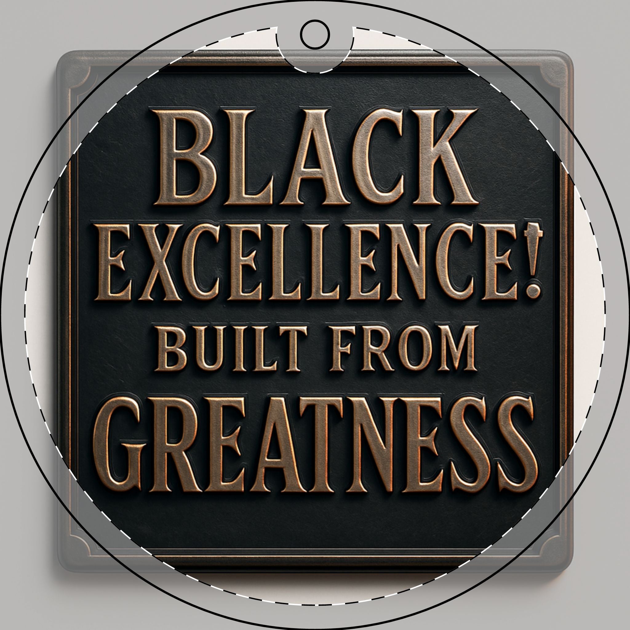 Crystal Ornament — "Black Excellence! Built From Greatness" Engraved Holiday Keepsake