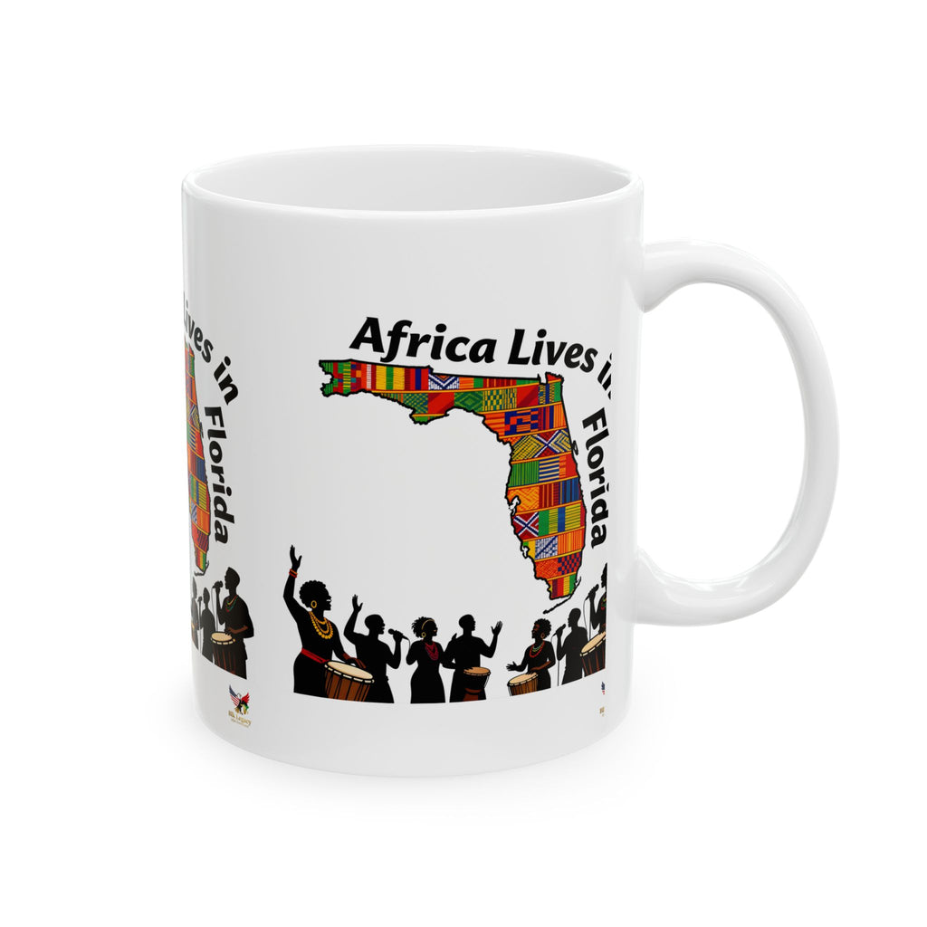 Cultural Celebration Ceramic Mug – "Africa Lives in Florida" Design