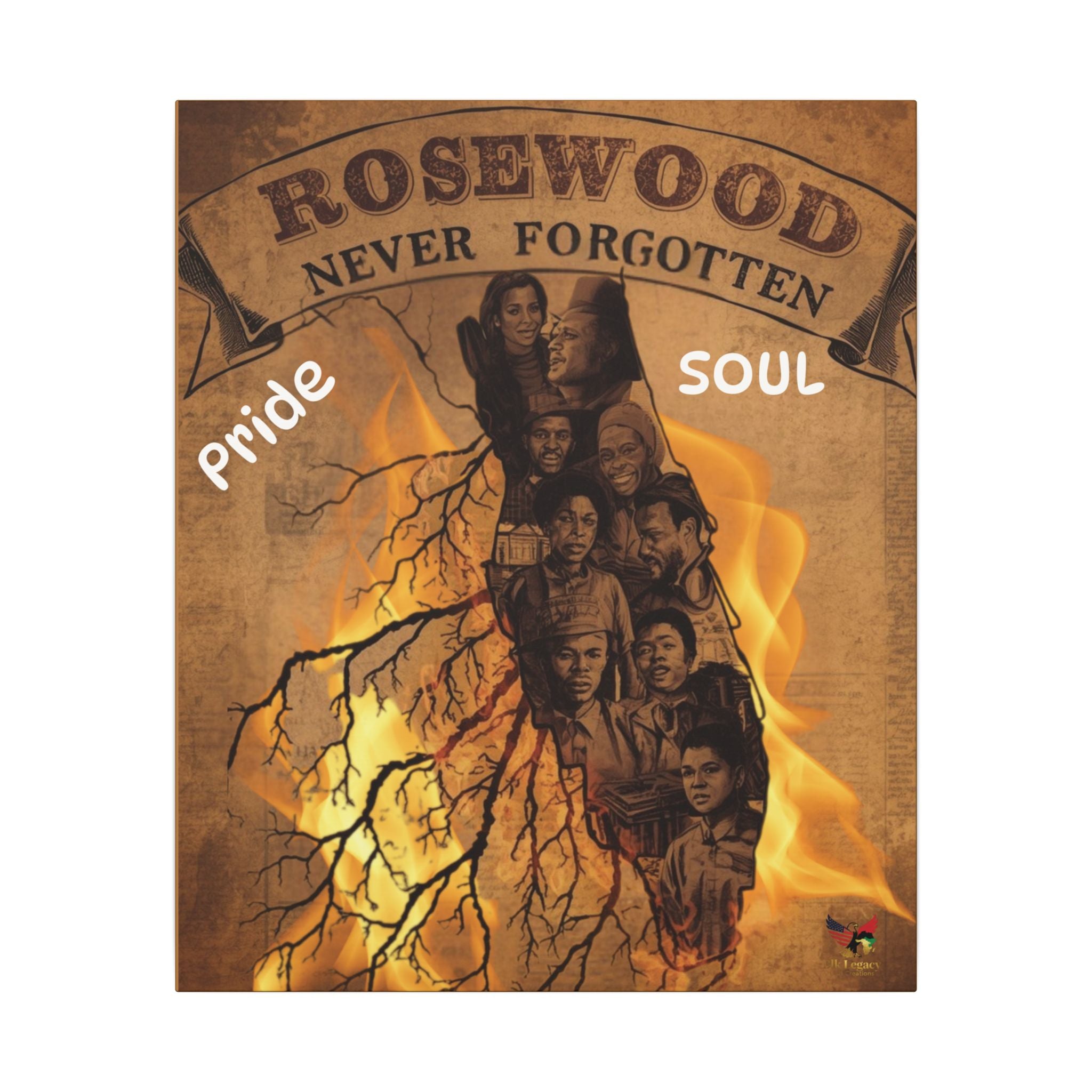 Rosewood Never Forgotten Matte Canvas Wall Art — Memorial Pride & Soul Tribute